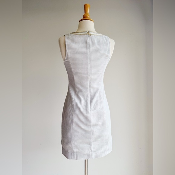 LILLY PULITZER Mila Seaside Grey Mixed Metal Shift Dress 00 - Picture 5 of 8